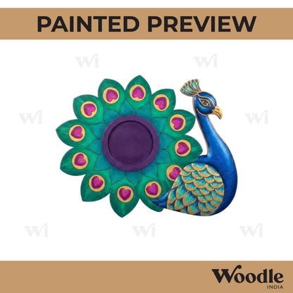 Peacock Diya Tealight Holder Pre Marked MDF Design 8