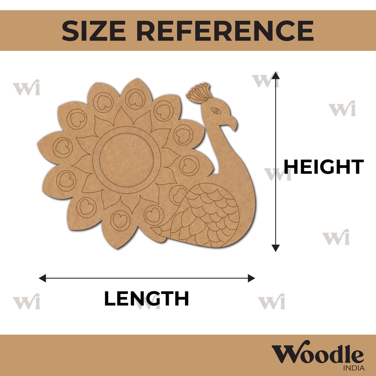 Peacock Diya Tealight Holder Pre Marked MDF Design 8