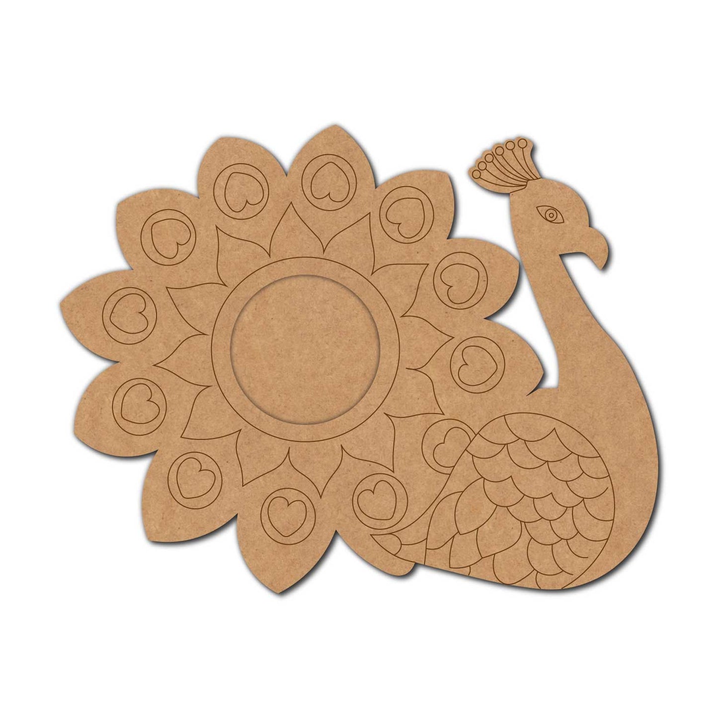 Peacock Diya Tealight Holder Pre Marked MDF Design 8