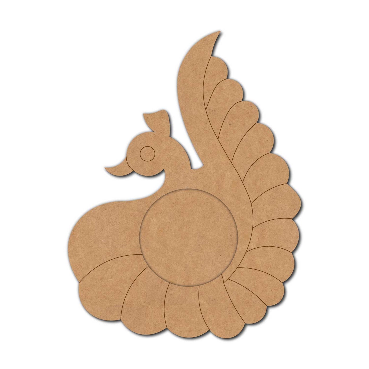 Peacock Diya Tealight Holder Pre Marked MDF Design 9