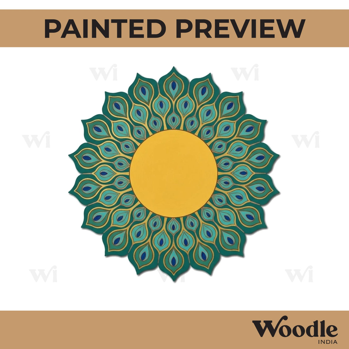 Peacock Feather Pre Marked Base MDF Design 1