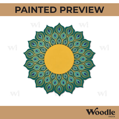 Peacock Feather Pre Marked Base MDF Design 1