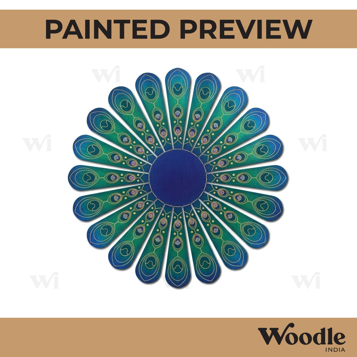 Peacock Feather Pre Marked Base MDF Design 2