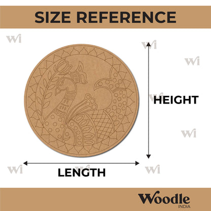 Peacock Fish Mandala Pre Marked Round MDF Design 1
