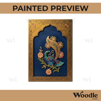 Peacock Floral Jharokha Pre Marked MDF Design 1