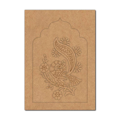 Peacock Floral Jharokha Pre Marked MDF Design 1