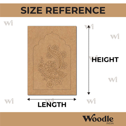Peacock Floral Jharokha Pre Marked MDF Design 1