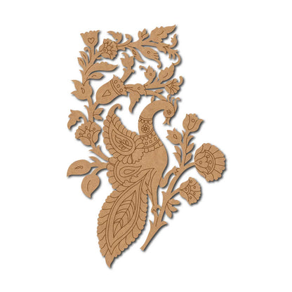 Peacock Flower Motif Pre Marked MDF Design 1