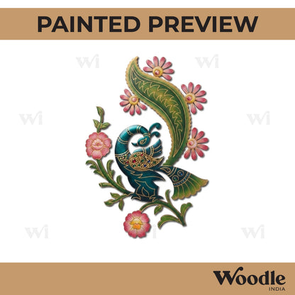 Peacock Flower Motif Pre Marked MDF Design 2