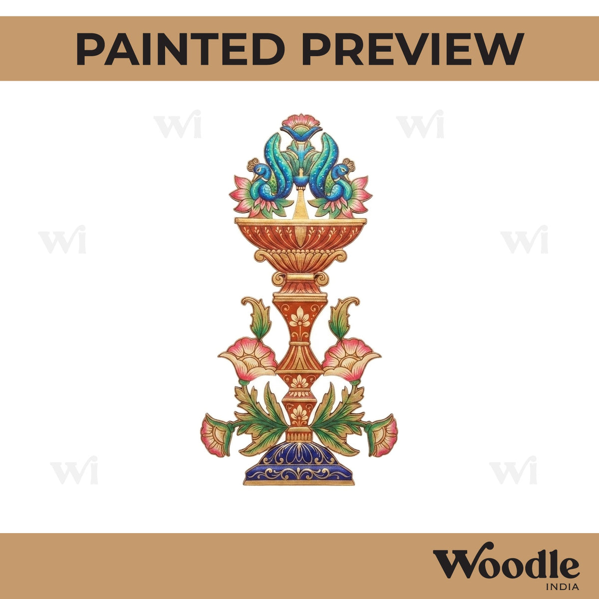 Peacock Flower Motif Pre Marked MDF Design 3