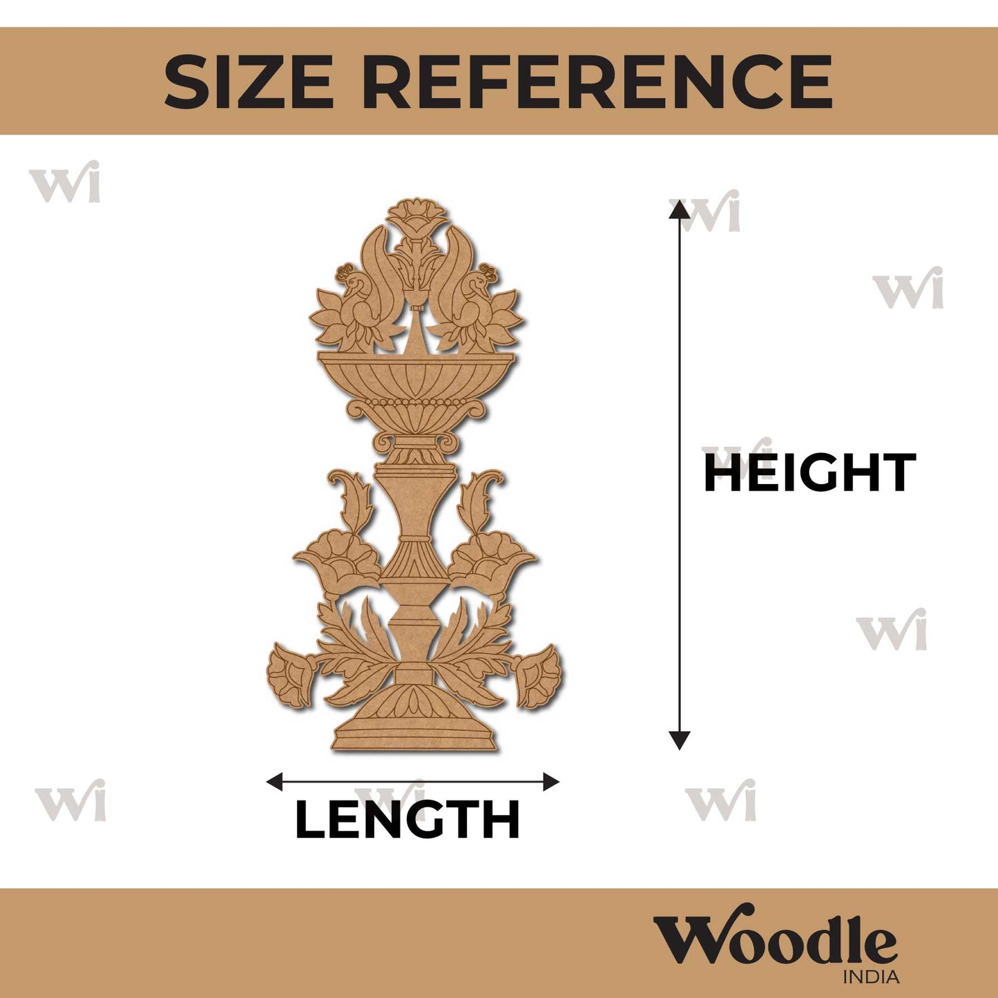 Peacock Flower Motif Pre Marked MDF Design 3