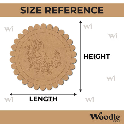 Peacock Flower Pre Marked MDF Design 1