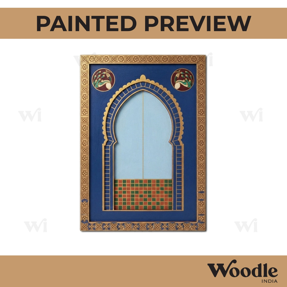 Peacock Jharokha Mayur Dwar Pre Marked MDF Design 1