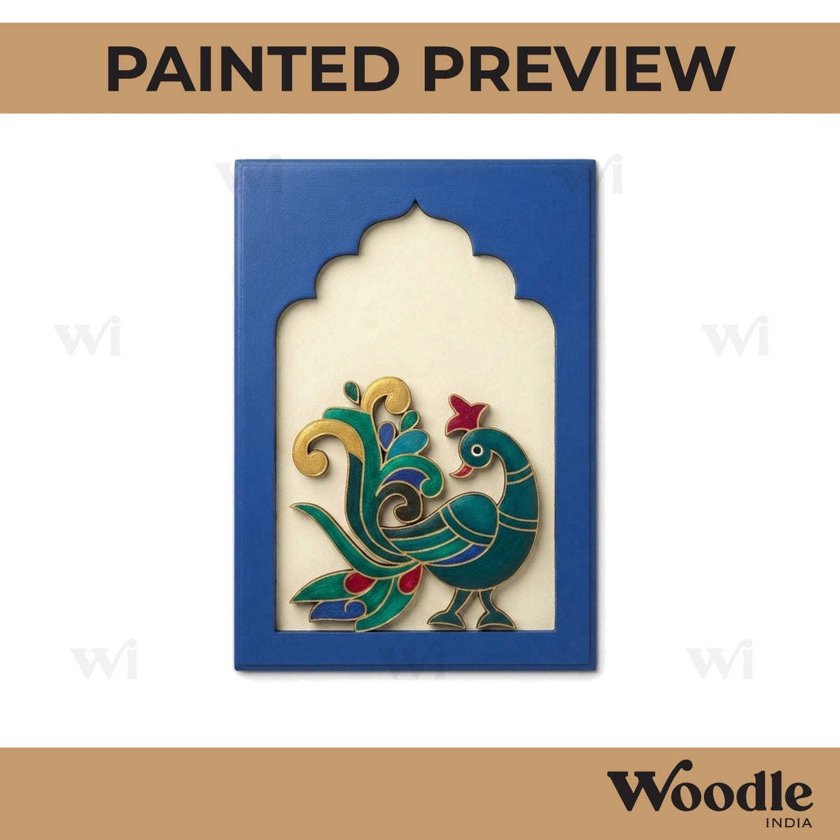 Peacock Jharokha Pre Marked MDF Design 2