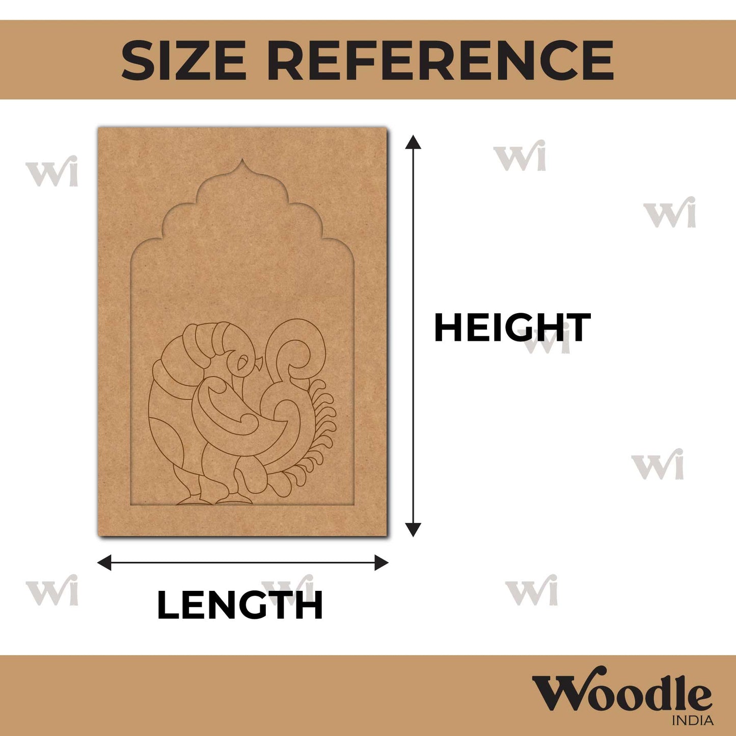 Peacock Jharokha Pre Marked MDF Design 3
