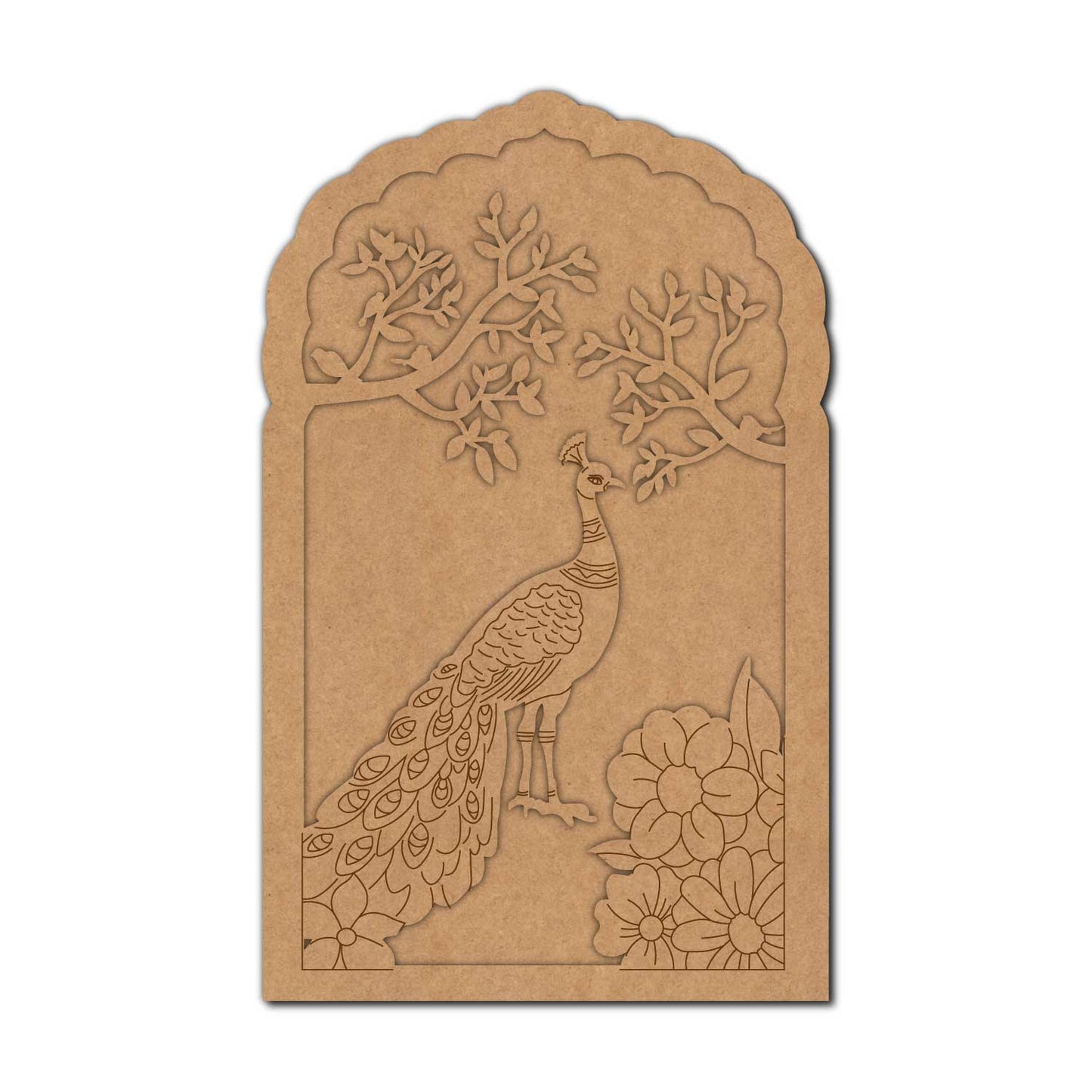 Peacock Jharokha Pre Marked MDF Design 4