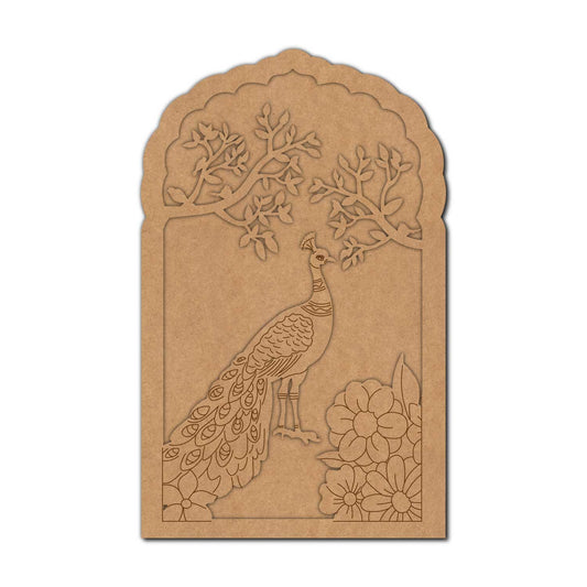 Peacock Jharokha Pre Marked MDF Design 4