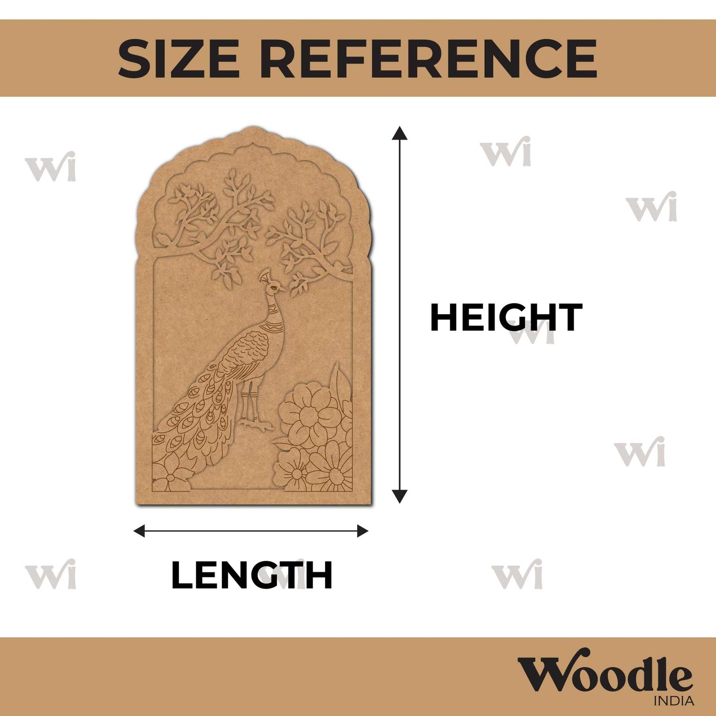 Peacock Jharokha Pre Marked MDF Design 4