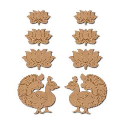 Peacock Lotus Hanging Set Pre Marked MDF Design 1