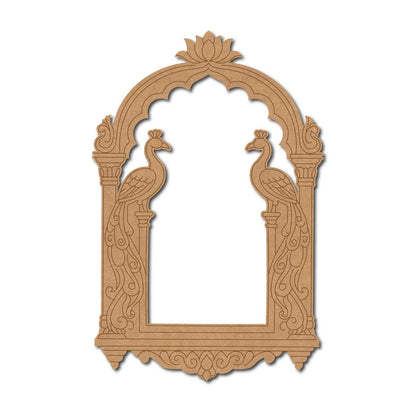 Peacock Lotus Jharokha Window Pre Marked MDF Design 1