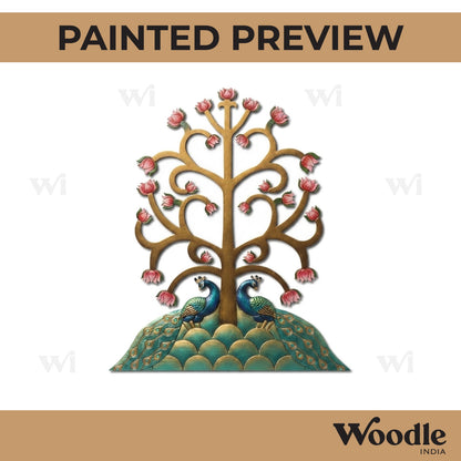 Peacock Lotus Pre Marked Base MDF Design 1