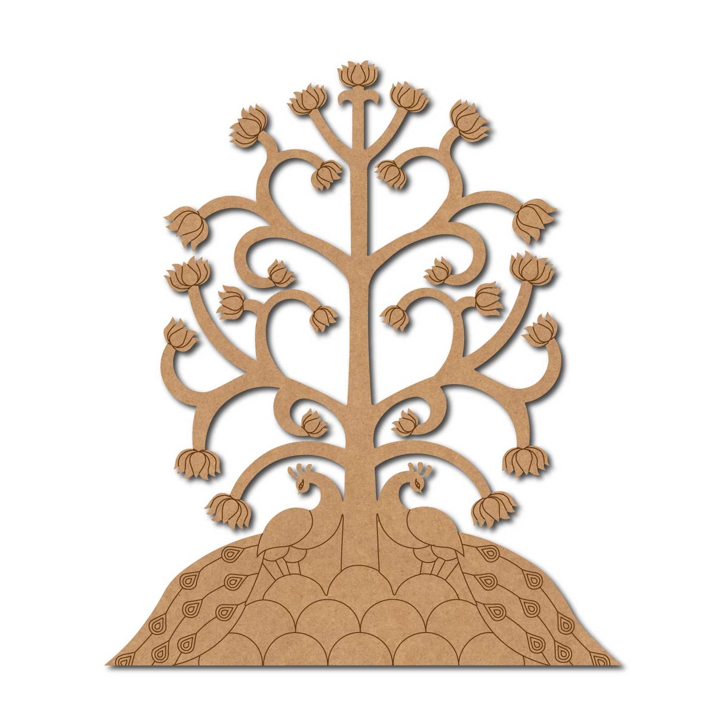 Peacock Lotus Pre Marked Base MDF Design 1