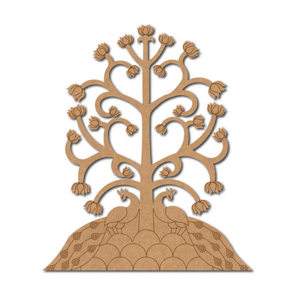 Peacock Lotus Pre Marked Base MDF Design 1