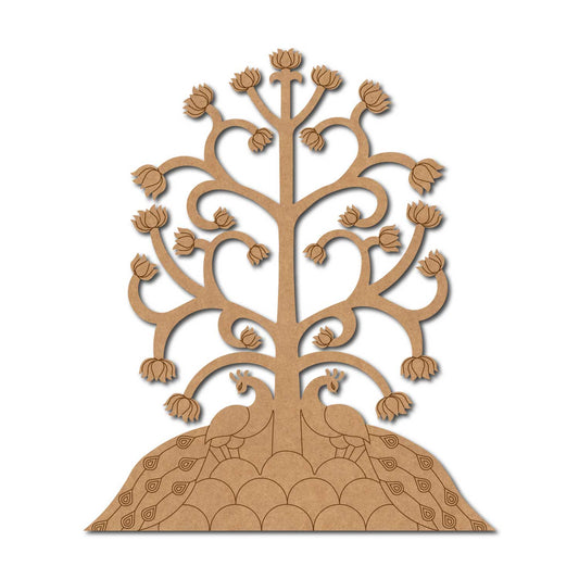 Peacock Lotus Pre Marked Base MDF Design 1