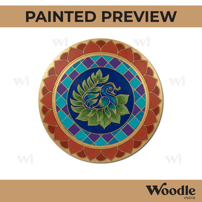 Peacock Mandala Pre Marked Base MDF Design 2
