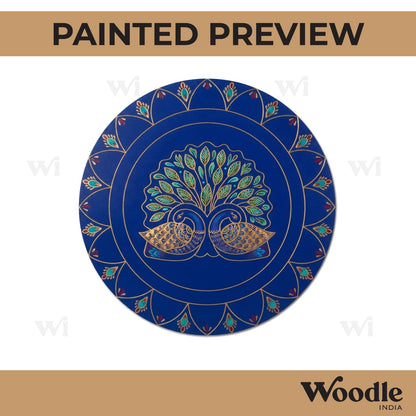 Peacock Mandala Pre Marked Round MDF Design 1