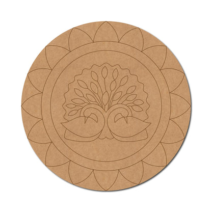 Peacock Mandala Pre Marked Round MDF Design 1