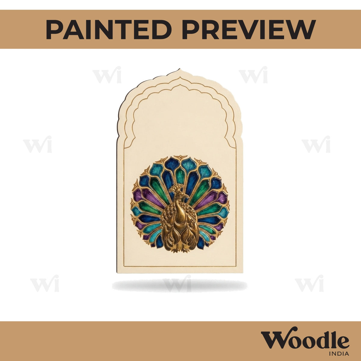 Peacock Mehrab Pre Marked MDF Design 1