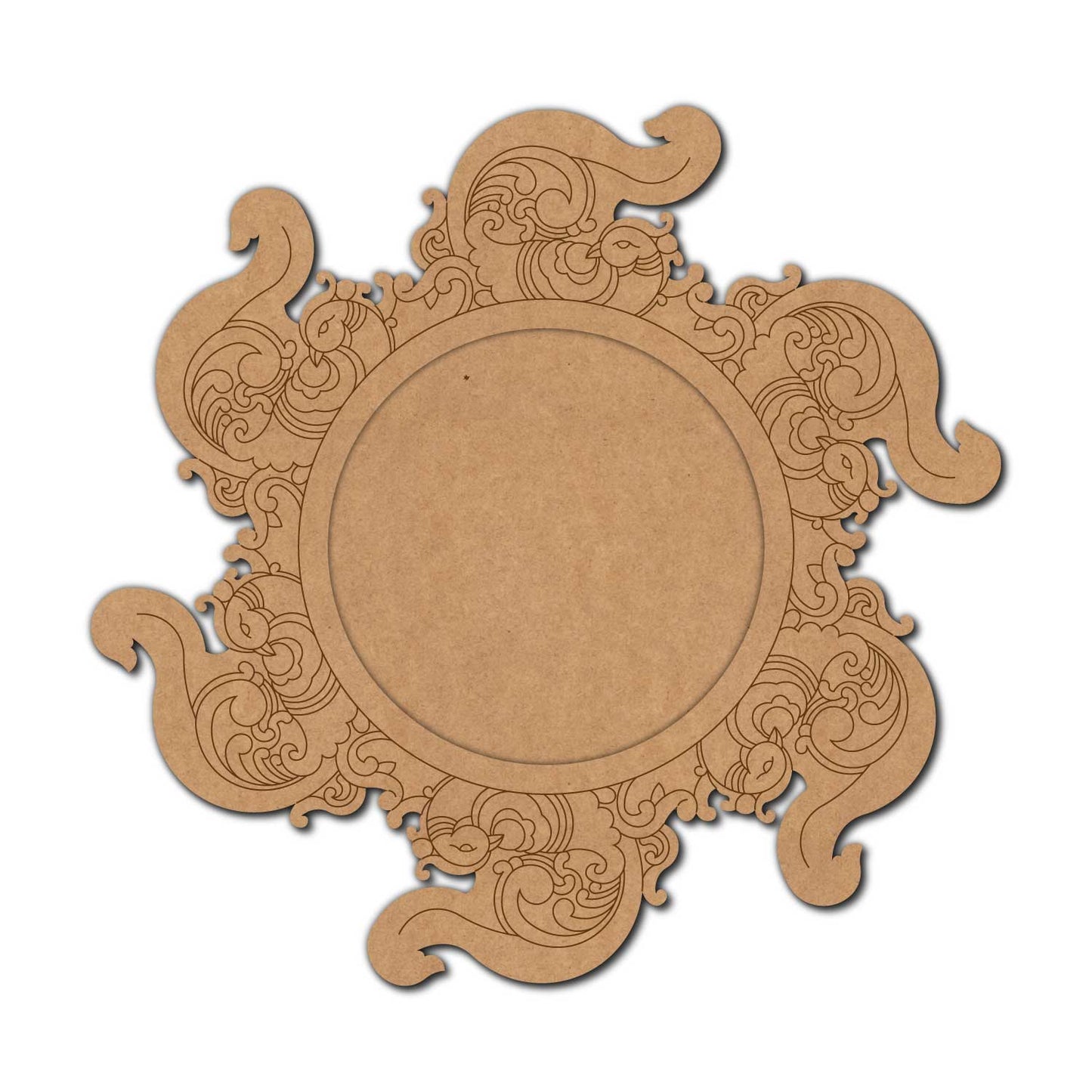 Peacock Mirror Pre Marked Base MDF Design 1