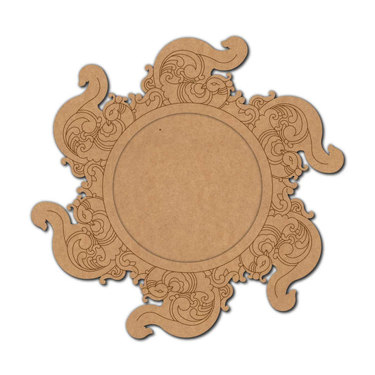 Peacock Mirror Pre Marked Base MDF Design 1