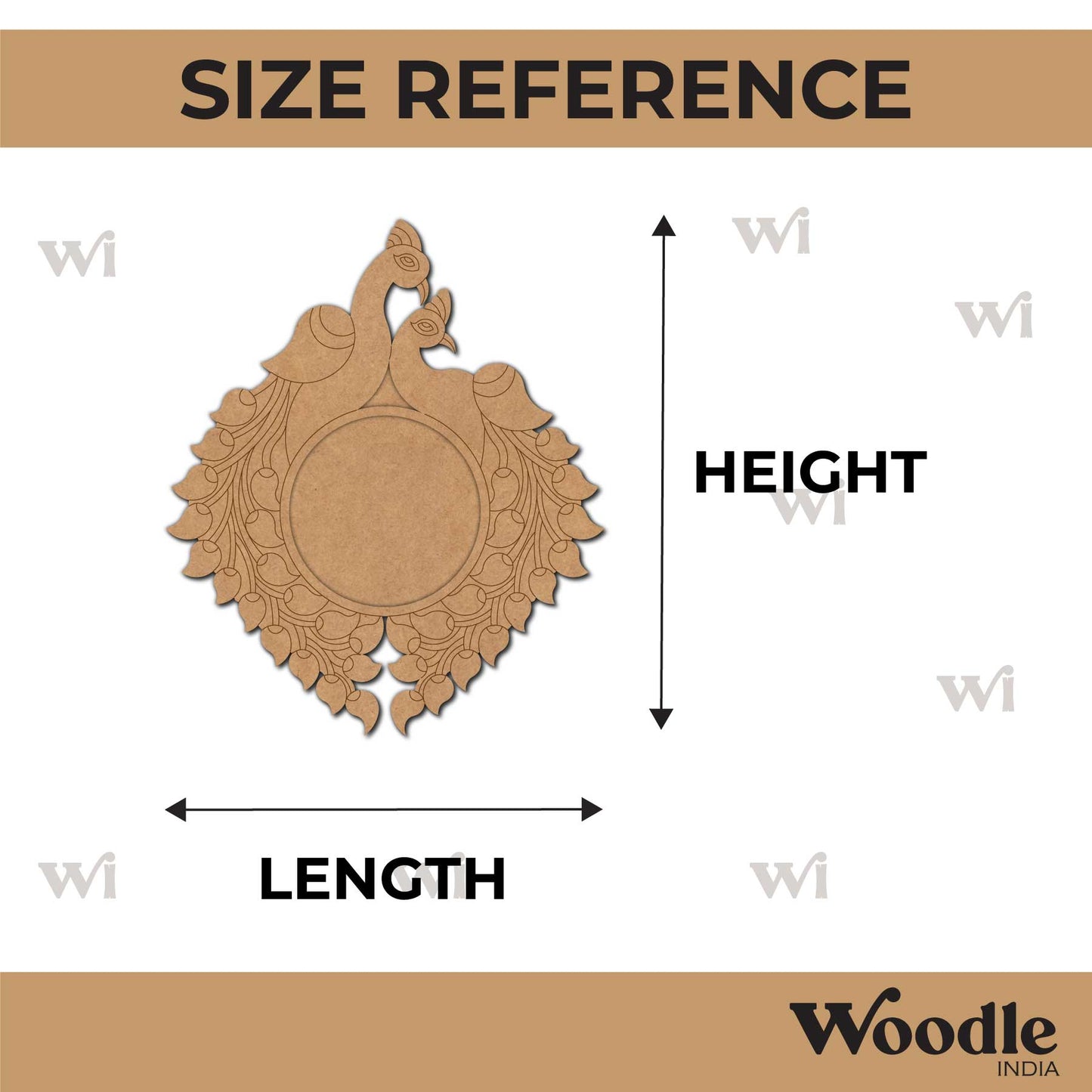 Peacock Mirror Pre Marked Base MDF Design 2