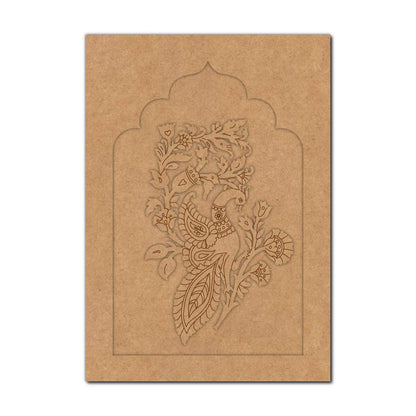 Peacock Motif Jharokha Pre Marked MDF Design 1