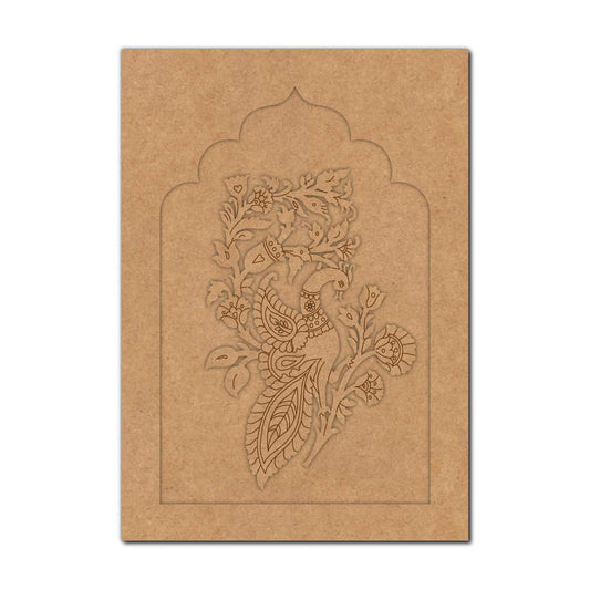 Peacock Motif Jharokha Pre Marked MDF Design 1