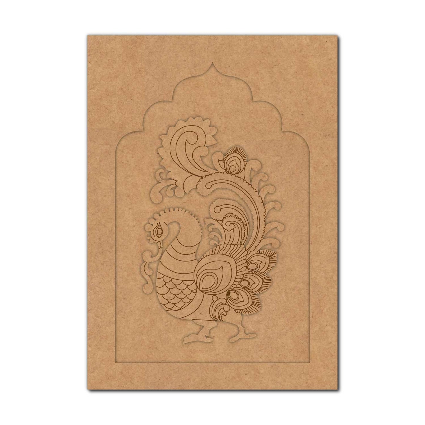 Peacock Motif Jharokha Pre Marked MDF Design 2