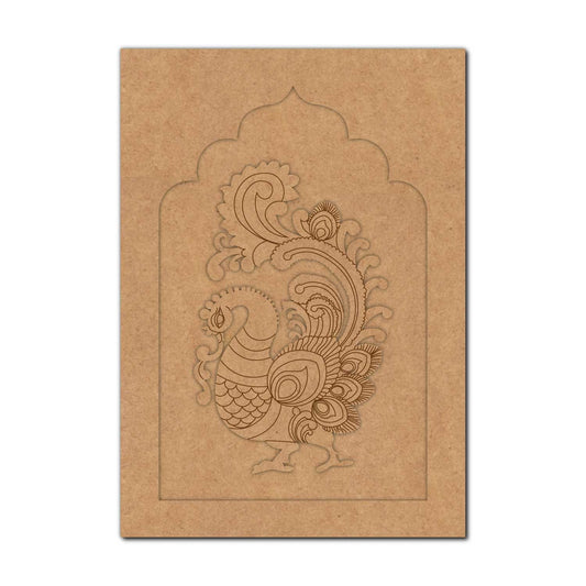 Peacock Motif Jharokha Pre Marked MDF Design 2