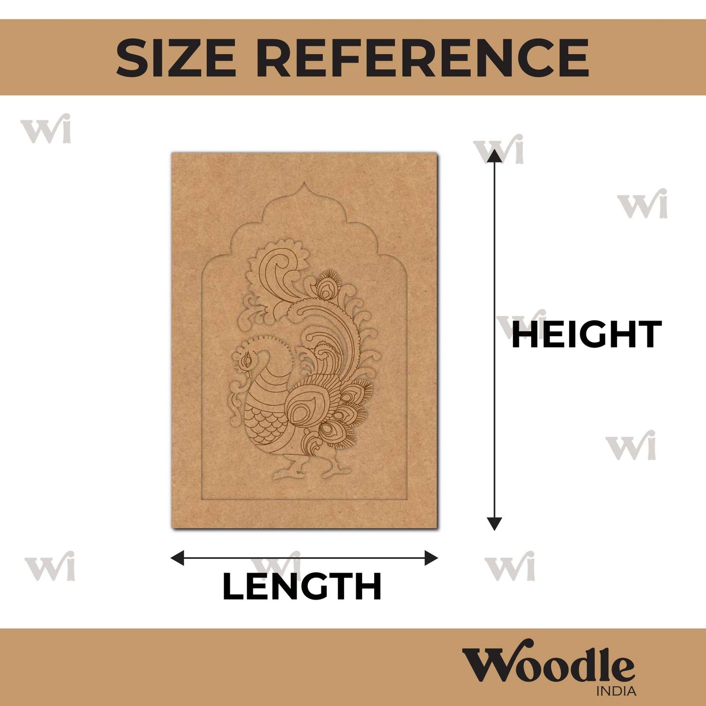 Peacock Motif Jharokha Pre Marked MDF Design 2