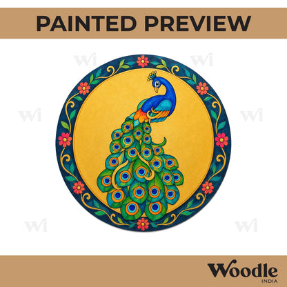 Peacock Pre Marked Round MDF Design 1