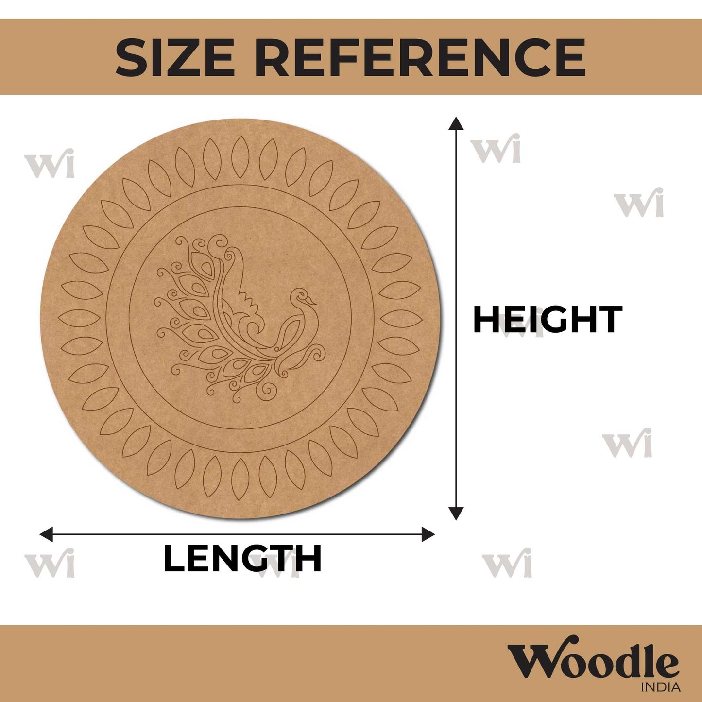 Peacock Pre Marked Round MDF Design 10