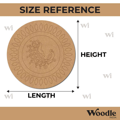 Peacock Pre Marked Round MDF Design 10