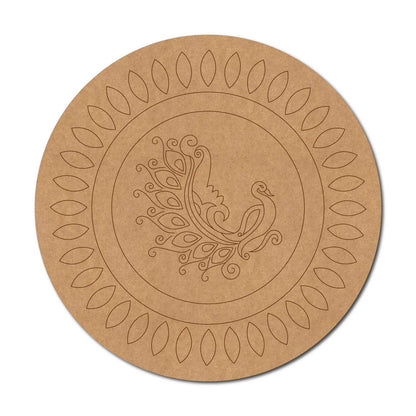 Peacock Pre Marked Round MDF Design 10
