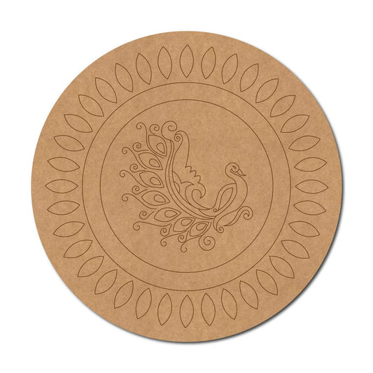 Peacock Pre Marked Round MDF Design 10