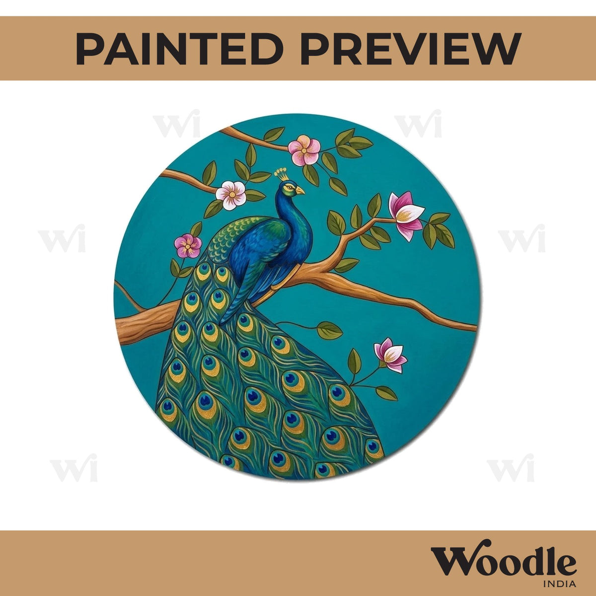 Peacock Pre Marked Round MDF Design 12