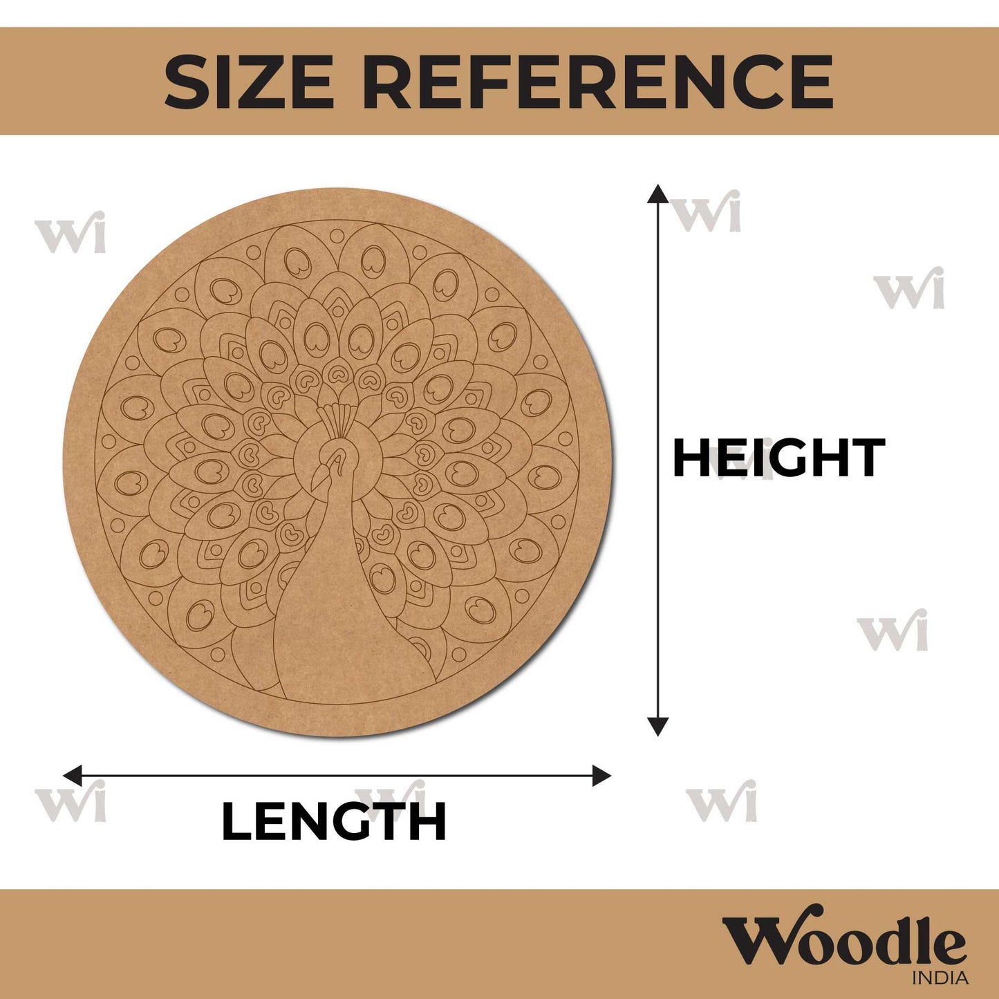 Peacock Pre Marked Round MDF Design 13