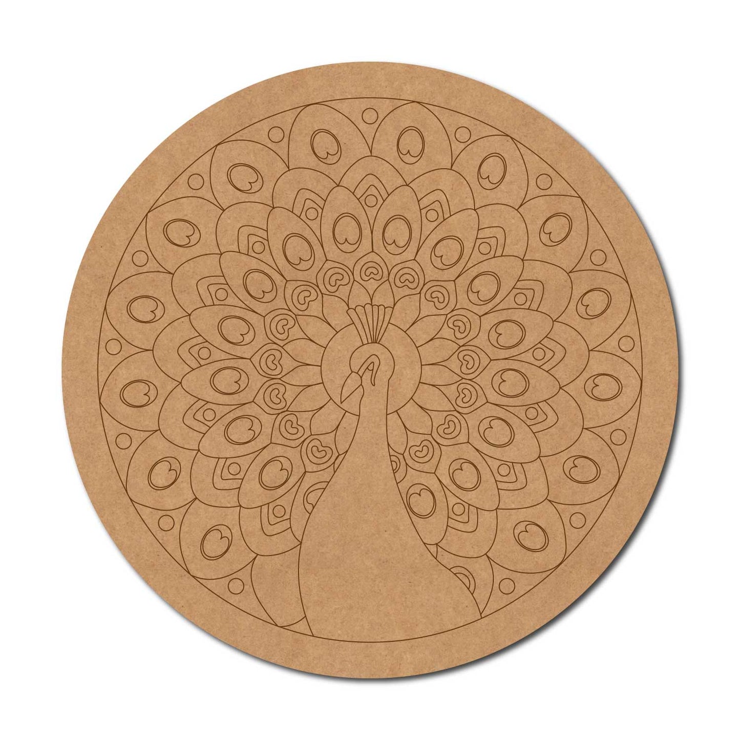 Peacock Pre Marked Round MDF Design 13