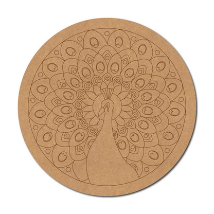 Peacock Pre Marked Round MDF Design 13