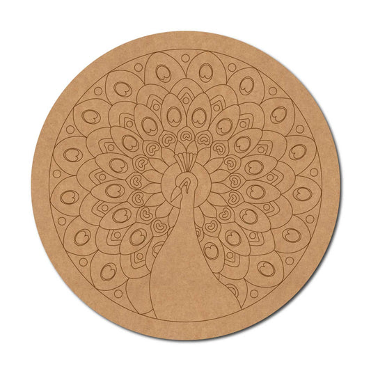 Peacock Pre Marked Round MDF Design 13